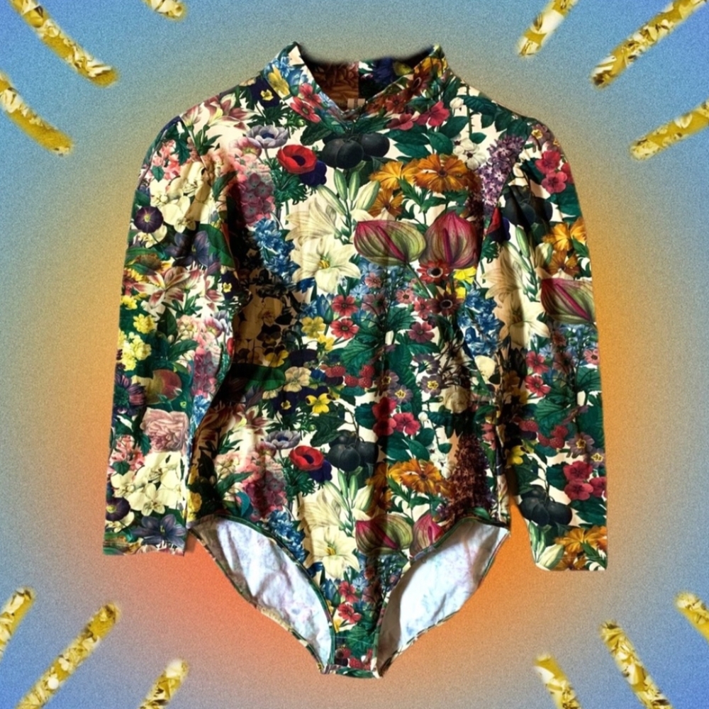 samantha pleet • turtle bodysuit in bouquet floral xxl